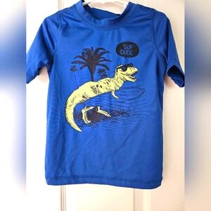 Place Sport Royal Blue Dinosaur Graphic Swim Shirt